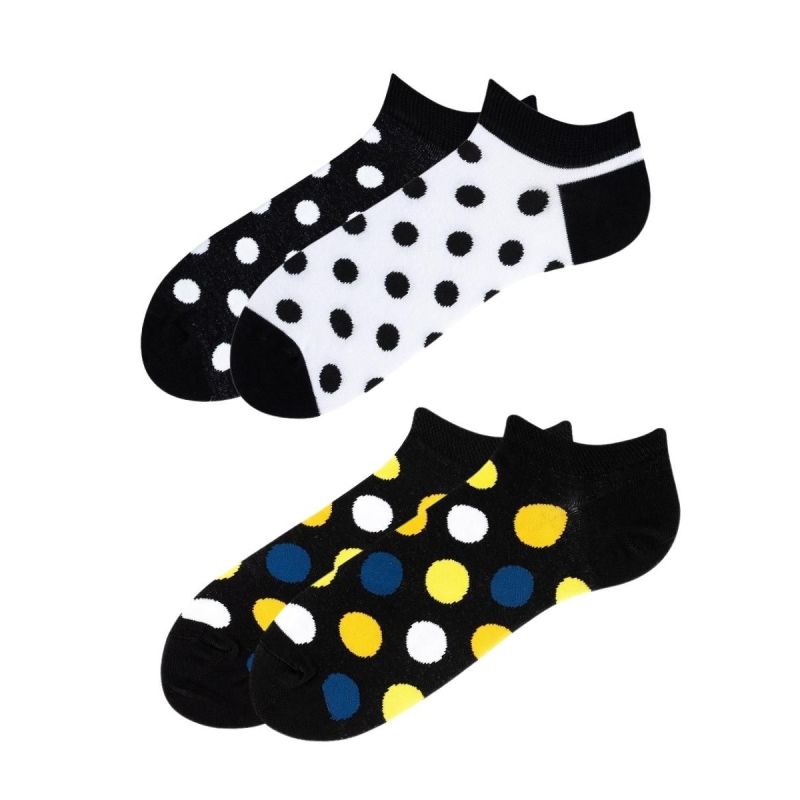 2PACK DOTS 2 pary stopek w grochy wzory: Dropsy, Black&White