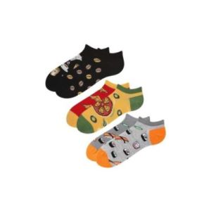 3PACK JUST A MEAL zestaw śmiesznych stopek wzory: Sushi, Pizza party, Coffee Socks