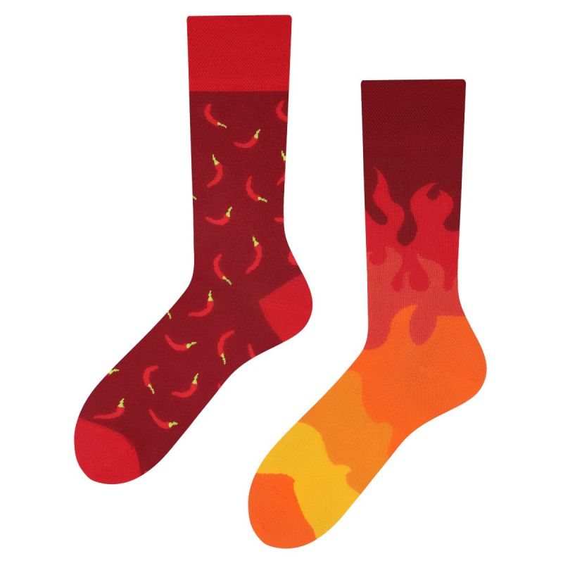 Papryczki Chilli Peppers Todo Socks, Papryka, Ogień, Ostre Kolorowe Skarpetki