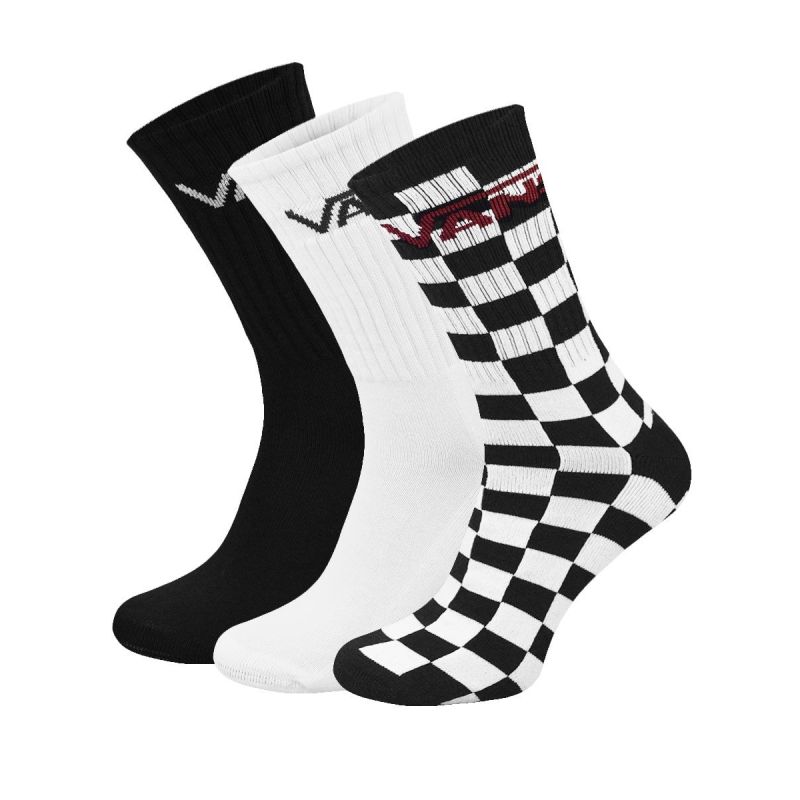 Zestaw wysokich skarpet VANS CLASSIC CREW SOCKS unisex- oldschool szachownica