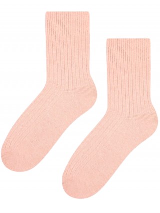 Ciepłe i eleganckie skarpety WEŁNIANE Todo Socks 093 idealne na jesień, zimę - jasnoróżowy
