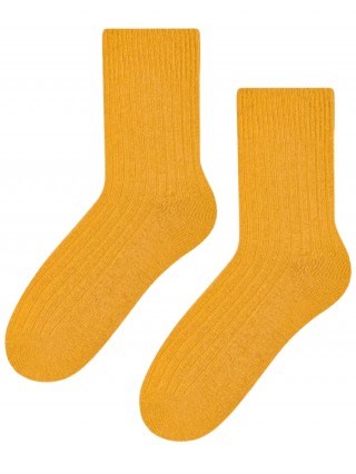 Ciepłe i eleganckie skarpety WEŁNIANE Todo Socks 093 idealne na jesień, zimę - musztardowy