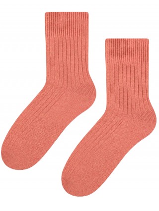 Ciepłe i eleganckie skarpety WEŁNIANE Todo Socks 093 idealne na jesień, zimę - łososiowy