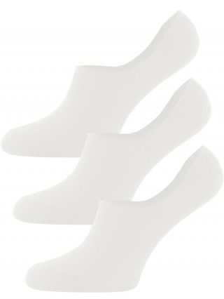 Zestaw 3 PAR gładkich, bawełnianych mikrostopek TODO SOCKS z silikonową zapiętką - Biały 3pary 