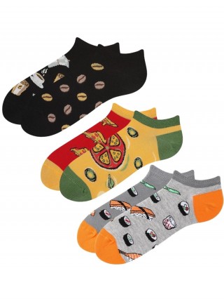 3PACK JUST A MEAL zestaw śmiesznych stopek wzory: Sushi, Pizza party, Coffee Socks - Just a meal 3pary