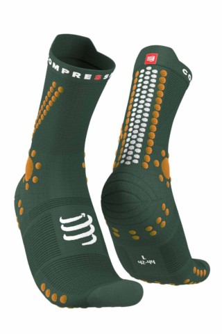 Skarpety biegowe Pro Racing Socks V4.0 Trail - do biegów po górach - Green/Cheddar