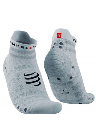 Stopki do biegania Compressport Pro Racing Socks V4.0 Ultralight Run Low - White/Alloy