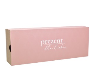 Eleganckie pudełko prezentowe na skarpetki, pudrowy róż, 27x10x6 cm - różowy