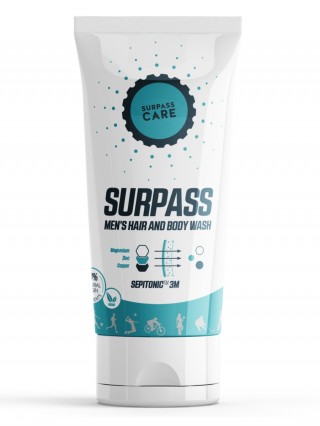  Regenerująco-rozluźniający męski żel pod prysznic z magnezem, po treningu Surpass-Care 250ml - Hair&Body Wash
