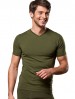 T-shirt męski Scollo (dekolt V/serek) termoaktywny M11, 5 kolorów - Verde Militare