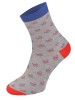 Kolorowe skarpetki Cotton Socks 163, wesołe motywy- Abstract - Fasolki - szary
