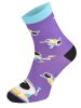 Kolorowe skarpetki Cotton Socks 163, wesołe motywy- Astronauta - fioletowy