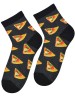 Kolorowe skarpetki Cotton Socks 748, wesołe motywy - Pizza Italiana - szary