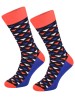 Kolorowe skarpetki Cotton Socks 163, wesołe motywy- wzór Trójkąt - granatowy