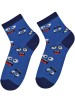 Kolorowe skarpetki Cotton Socks 748, wesołe motywy- POTWORKI - niebieski