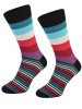 Kolorowe skarpetki Cotton Socks 163, wesołe motywy- wzór PASY  - niebiesko-czerwony
