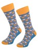 Kolorowe skarpetki Cotton Socks 163, wesołe motywy- wzór Trójkąt - morska zieleń