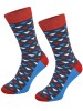 Kolorowe skarpetki Cotton Socks 163, wesołe motywy- wzór Trójkąt - niebieski