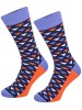 Kolorowe skarpetki Cotton Socks 163, wesołe motywy- wzór Trójkąt - pomarańczowy