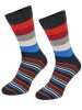Kolorowe skarpetki Cotton Socks 163, wesołe motywy- wzór PASY  - grafitowo-czerwony