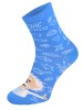 Klasyczne skarpety CHILI Cotton Socks 748 wzór Einsten - niebieski