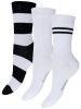 3PACK Zestaw bawełnianych skarpetek w kolorowe paski FOOTSTAR, cienkie Oeko-TeX® - biały