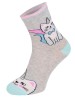 Kolorowe skarpetki CHILI Cotton Socks 748, wesołe motywy- Bajkowy kot, jednorożec - popielaty
