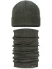 Komplet zimowy czapka i komin Todo 100% MERINO WOOL termoaktywny, wyjątkowo ciepły - wyprzedaż - khaki