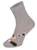 Kolorowe skarpetki CHILI Cotton Socks 748, wesołe motywy- Misio uszatek - popielaty