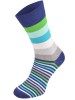 Kolorowe skarpetki Cotton Socks 163, wesołe motywy- wzór PASY  - turkusowy