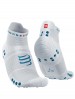 Stopki do biegania Compressport Pro Racing Socks V4.0 Run Low - White/Fjord Blue