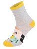 Kolorowe skarpetki CHILI Cotton Socks 748, wesołe motywy- Kura Chicken Socks - popielaty