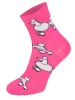 Kolorowe skarpetki CHILI Cotton Socks 748, wesołe motywy- Pudel - różowy