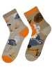 Kolorowe skarpetki z gładkim szwem Cotton Socks, wesołe motywy- Struś - Struś