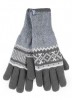 Rękawiczki MĘSKIE, KARLSTAD,  bardzo ciepłe, ze wzorem - 2 kolory  - szary