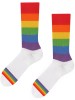 Kultowe Retro skarpety TODO Socks PRIDE LIGHT z wysokojakościowej bawełny czesanej, tęcza - biały