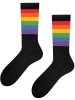 Kultowe Retro skarpety frotte TODO Socks PRIDE z wysokojakościowej bawełny czesanej, tęcza - czarny