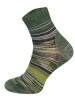Skarpety trekkingowe Quarter Stripe - zakostki górskie z Merino, Light Weight, termoaktywne - Green
