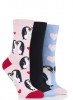 Damskie kolorowe skarpety Wild Feet, PINGWINY DWA - 3 PARY!!! - T5201 - Pingwiny Dwa
