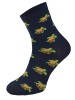 Kolorowe skarpetki Cotton Socks 163, wesołe motywy- Żółwie - granatowy