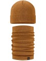 Komplet zimowy czapka i komin Todo 100% MERINO WOOL termoaktywny, wyjątkowo ciepły - musztardowy