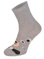 Kolorowe skarpetki CHILI Cotton Socks 748, wesołe motywy- Misio uszatek - popielaty